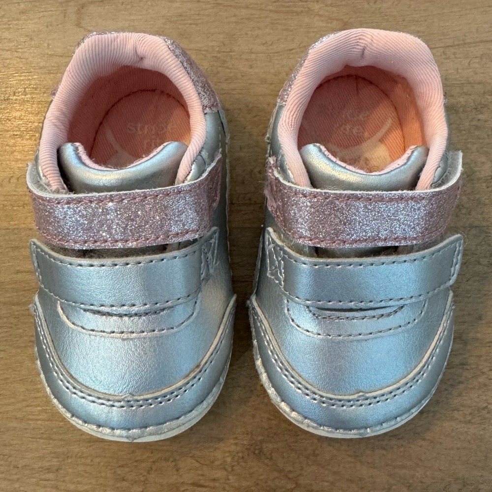 Stride Rite Kennedy Silver/Multi Velcro Shoes Size 3M